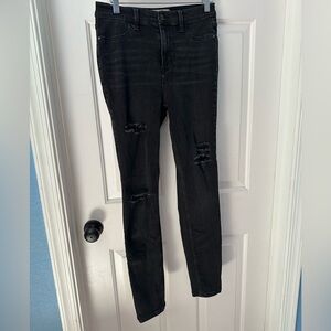 Free People Black Distressed Jeans (Size 29)